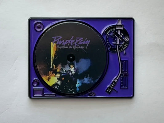 *****NEW! Prince Spinning Turntable Purple Rain inspired enamel pin