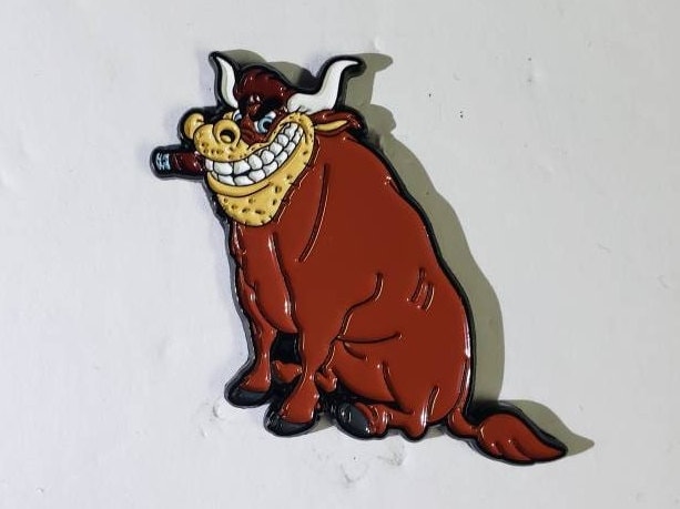 Primus Stud Bull from Tommy the Cat inspired enamel pin