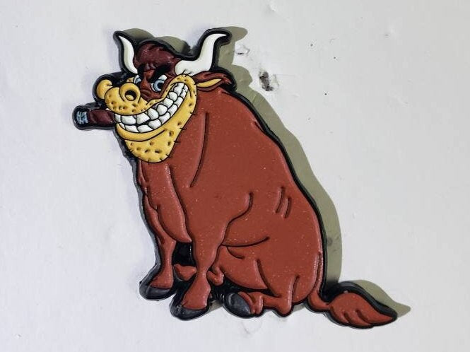 Primus Stud Bull from Tommy the Cat inspired enamel pin