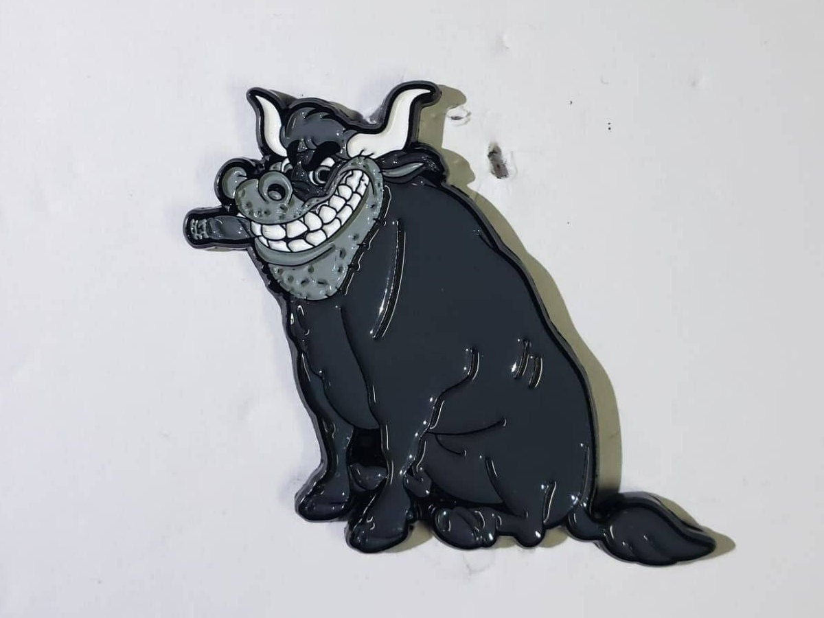 Primus Stud Bull from Tommy the Cat inspired enamel pin