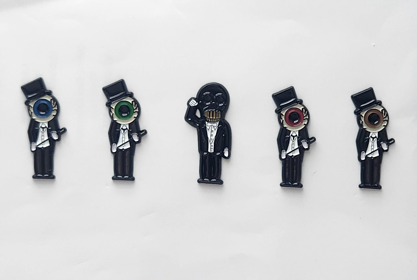 The Residents Eyeball and Mr. Skull Character Inspired Pins