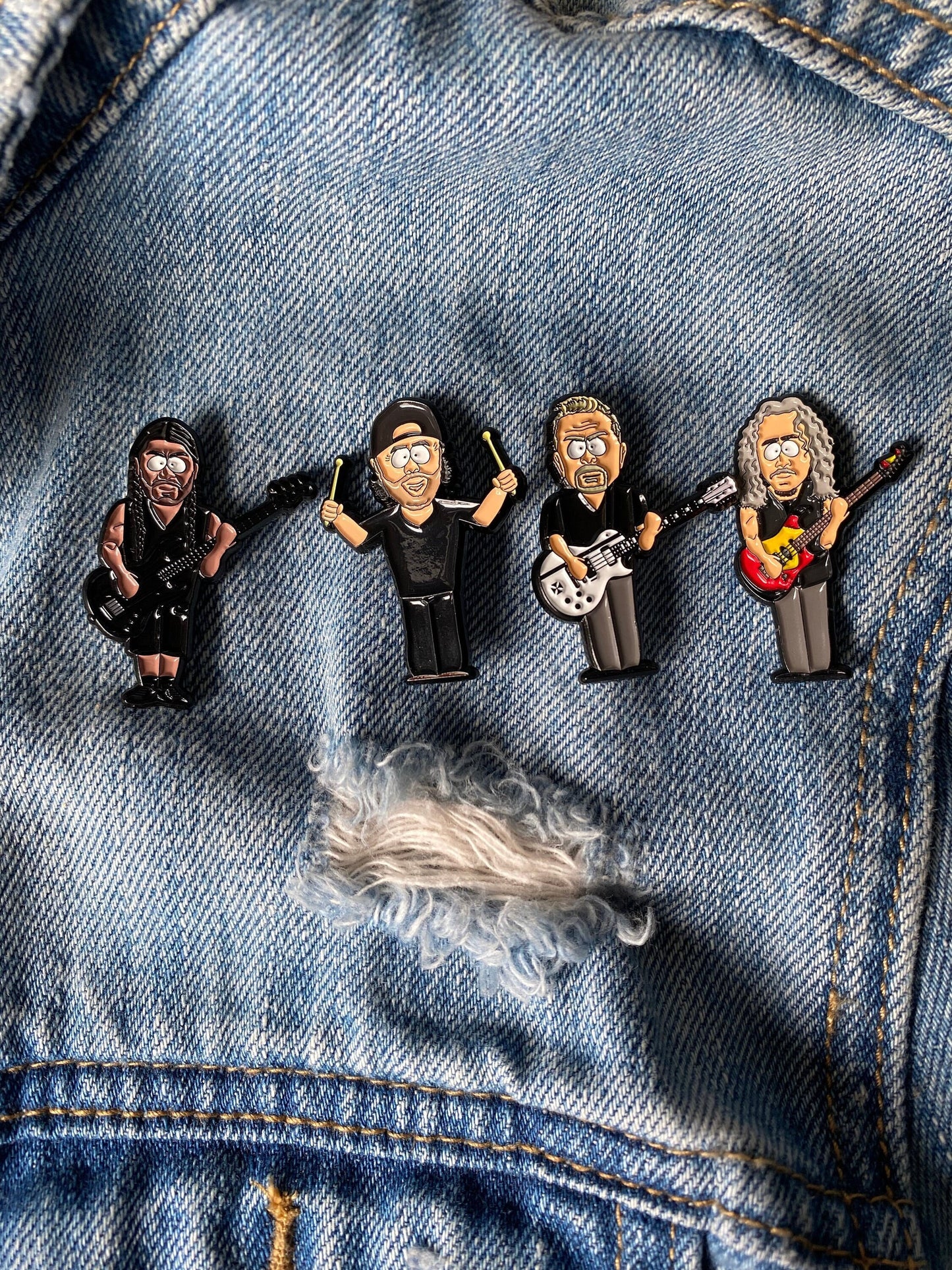 Metal Band Character Inspired Pins