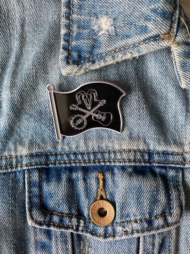 Billy Strings Jolly Roger GOAT Flag Pin BMFS